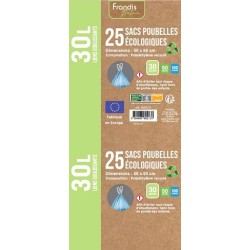 SACS POUBELLE LIEN COULISSANT 30L ROULEAU DE 20