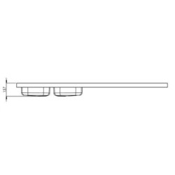 DESSUS ÉVIER CUISINETTE 2 CUVES  L180 CM EMPLACEMENT DOMINO