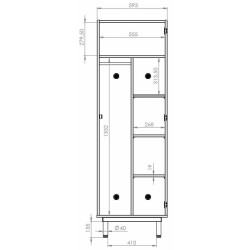 ARMOIRE 1/2 PENDERIE 1/2 LINGERE BOIS