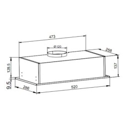 HOTTE Groupe filtrant 52 cm silver
