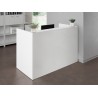 BUREAU ASKA 180X80CM PLATEAU PS PIED DROIT METAL BLANC