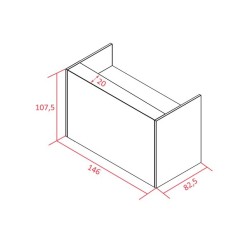 BUREAU ASKA 180X80CM PLATEAU PS PIED DROIT METAL BLANC