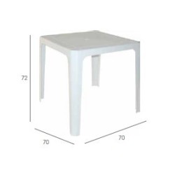 TABLE MONOBLOC PLASTIQUE 4 PIEDS 70X70cm