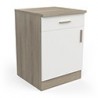 MEUBLAS BAS 60CM BLANC/CHENE 1PORTE 1 TIROIR ORIGAN