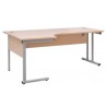 BUREAU BOIS PIETEMENT MÉTAL GRIS  PLATEAU BLANC
