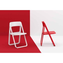 CHAISE POLYPROPYLENE ROUGE PIEDS ALUMINIUM ANODISÉ