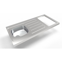 ÉVIER INOX CUISINETTE  120CM SANS DOMINO  REVERSIBLE NOVENTA