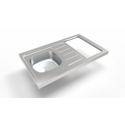 ÉVIER INOX CUISINETTE  100CM SANS DOMINO  REVERSIBLE NOVENTA