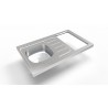 ÉVIER INOX CUISINETTE  100CM SANS DOMINO  REVERSIBLE NOVENTA