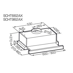 HOTTE TIROIR 620M3/H 60CM SCHNEIDER