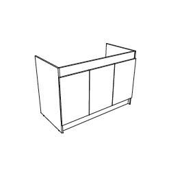Meuble sous évier   Larg 120 3 Portes