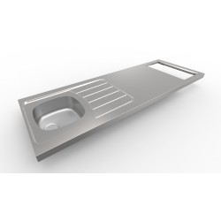DESSUS ÉVIER CUISINETTE 1 CUVE  L180 CM EMPLACEMENT DOMINO