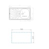 EVIER INOX 18/10 A ENCASTRER L78XP43,5 + PRISE LV SUR SIPHON