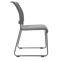 CHAISE COQUE NOIRE PIETEMENT TUBE D'ACIER