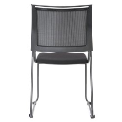 CHAISE COQUE NOIRE PIETEMENT TUBE D'ACIER