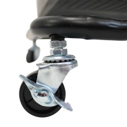 DESSERTE NOIRE 3 NIVEAUX AVEC PANIERS METAL ET ROULETTES