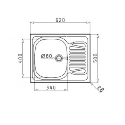 EVIER INOX 1 CUVE AVEC EGOUTTOIR