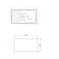EVIER INOX EN ENCASTRER 78X43,5CM