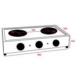 Rechaud electrique professionnel 2 feux 3000 Watts