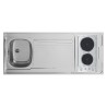 KITCHENETTE EVIER INOX REVERSIBLE 1 CUVE 140CM DOMINO ELEC MEUBLE 2 PORTES  FRIGO 4*