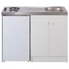 KITCHENETTE EVIER INOX REVERSIBLE 1 CUVE 140CM DOMINO ELEC MEUBLE 2 PORTES  FRIGO 4*