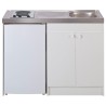 KITCHENETTE EVIER INOX REVERSIBLE 1 CUVE 140CM DOMINO ELEC MEUBLE 2 PORTES  FRIGO 4*