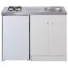 KITCHENETTE EVIER INOX REVERSIBLE 1 CUVE 140CM DOMINO ELEC MEUBLE 2 PORTES  FRIGO 4*