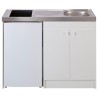 KITCHENETTE EVIER INOX REVERSIBLE 1 CUVE 140CM DOMINO INDUCTION MANETTE MEUBLE 2 PORTES  FRIGO 4*