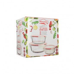 Lot 3 récipients en verre ronds avec clips de fermeture pour conservation alimentaire