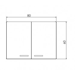 Meuble haut larg 80 haut 60 2 portes