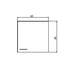 Meuble haut larg 60 haut 60 1 porte ARGILE