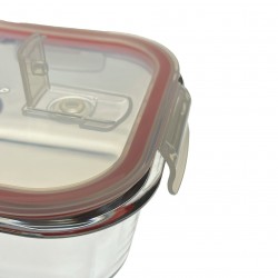 Lot récipients en verre carrés avec clips de fermeture pour conservation alimentaire