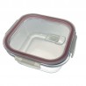 Lot récipients en verre carrés avec clips de fermeture pour conservation alimentaire