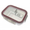 Lot 3 récipients en verre rectangulaires avec clips de fermeture pour conservation alimentaire