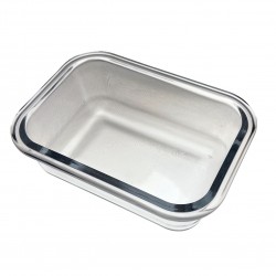 Lot 3 récipients en verre rectangulaires avec clips de fermeture pour conservation alimentaire