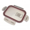 Lot 3 récipients en verre rectangulaires avec clips de fermeture pour conservation alimentaire