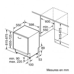 Lave vaisselle tout intégrable 12 couverts 60cm