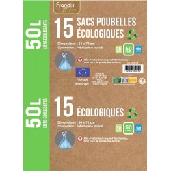 Sacs poubelle 50 litres avec lien de fermeture