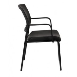 CHAISE COQUE NOIRE PIETEMENT TUBE D'ACIER