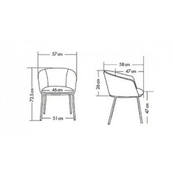 CHAISE COQUE NOIRE PIETEMENT TUBE D'ACIER