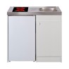 Kitchenette 100cm  domino  vitrocéramique manette meuble 1 porte  frigo
