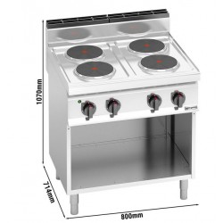 Cuisinière électrique - 10,4 kW - 4 plaques rondes