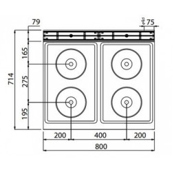Cuisinière électrique - 10,4 kW - 4 plaques rondes