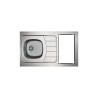 Évier cuisinette + domino vitro largeur 100 cm avec réfrigérateur DF116
