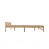 Lit Double 140x200 Cm, Lit En Bois Massif Avec Tete De Lit Et Sommier a Lattes