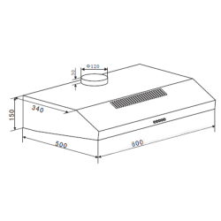 Hotte casquette inox 60cm 380M3/H MEZIERES HCX380