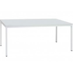 ARTEMIS  TABLE RECTANGULAIRE 120*80CM PLATEAU BLANC PIETEMENT CARRE BLANC