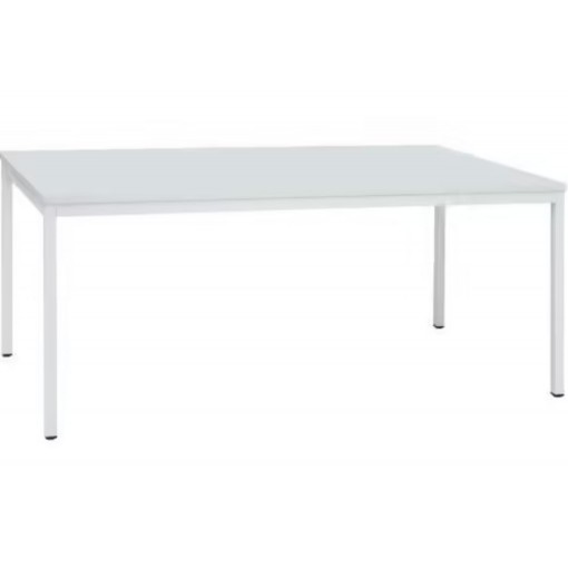 ARTEMIS  TABLE RECTANGULAIRE 120*80CM PLATEAU BLANC PIETEMENT CARRE BLANC