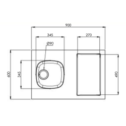 Kitchenette évier inox 1 cuve réversible 90cm domino électrique  ME...