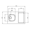 Kitchenette évier inox 1 cuve réversible 90cm domino électrique  ME...